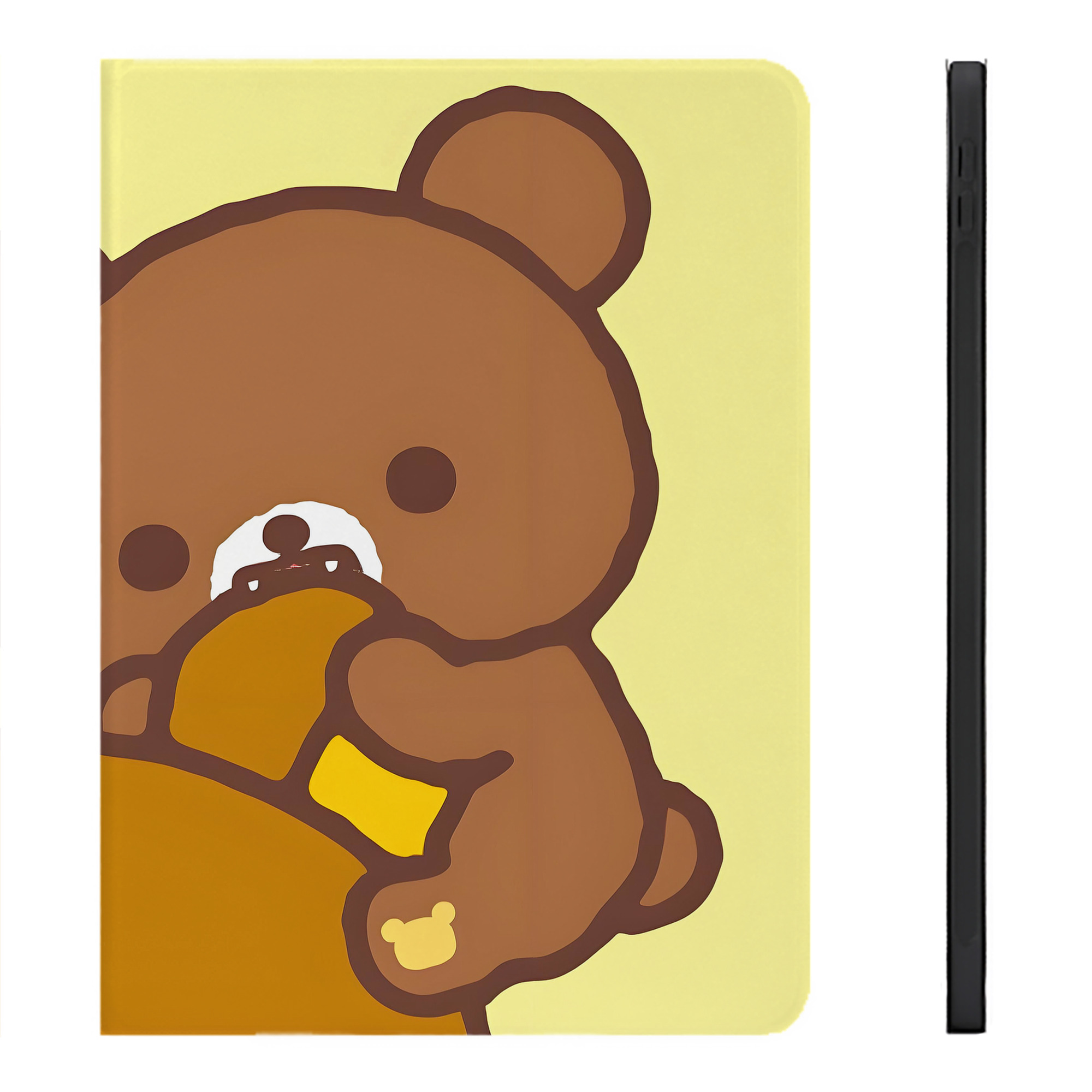 （画像用） リラックマ リラックマ キイロイトリ Rilakkuma Korilakkuma Kiiroitori IPadケース ペンホルダー付き ブックスタイルデザイン